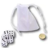 Sac tissu blanc de 9 x 8 cm avec cordon serrage - style velours