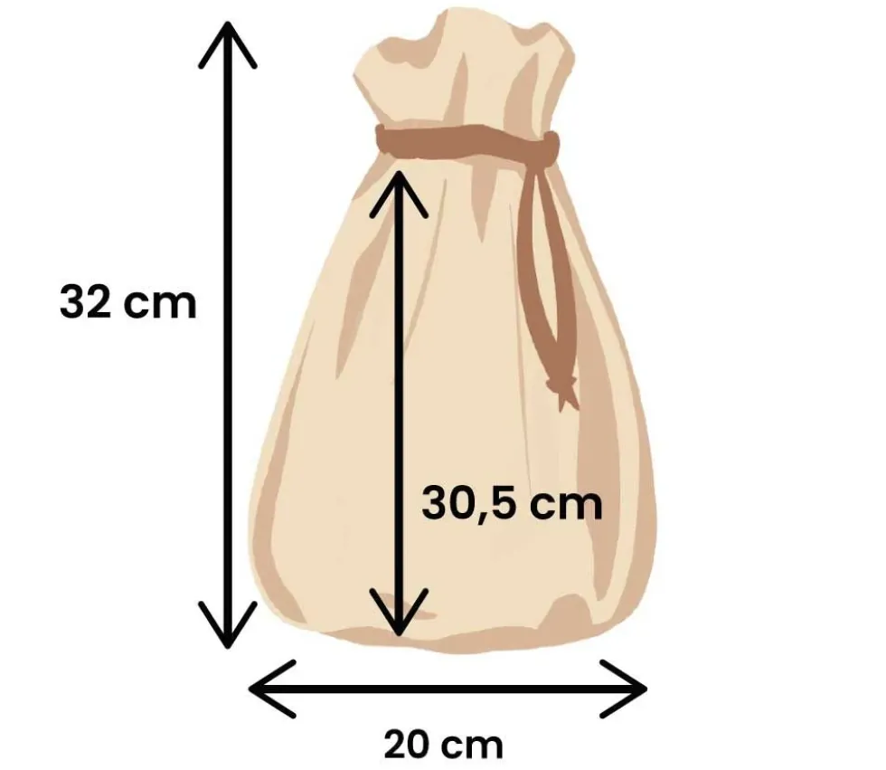Sac tissu 32 x 20 cm SIMPLE ficelle séparée - 100 % coton