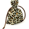 Sac velours effet léopard 17 x 12 cm marron noir