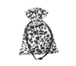 Sac velours effet vache 17 x 12 cm tacheté noir