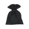 Sac velours 17 x 12 cm noir avec cordon
