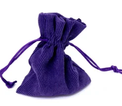 Sac violet velours épais avec cordon - 10 x 12.5 cm