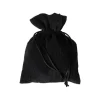 Sac 13 x 18 cm - velours épais NOIR avec cordon