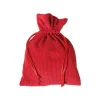 Sac 13 x 18 cm - velours épais rouge avec cordon
