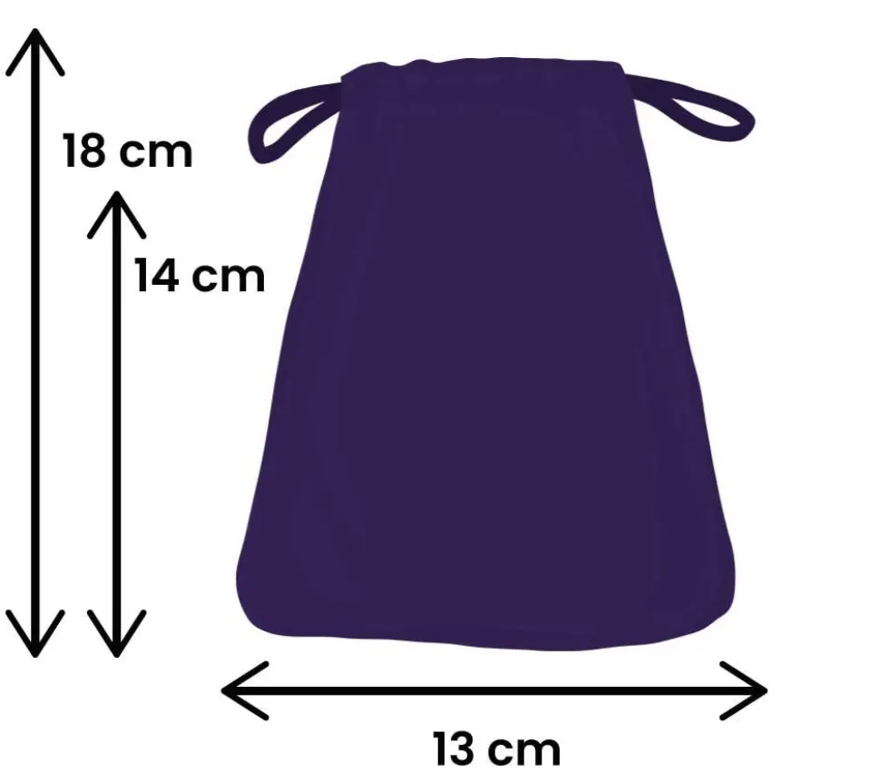 Sac 13 x 18 cm - velours épais VIOLET avec cordon