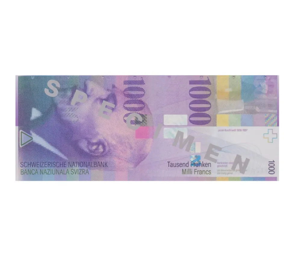 Set 55 billets Franc Suisse factices pour jeux argent très réalistes