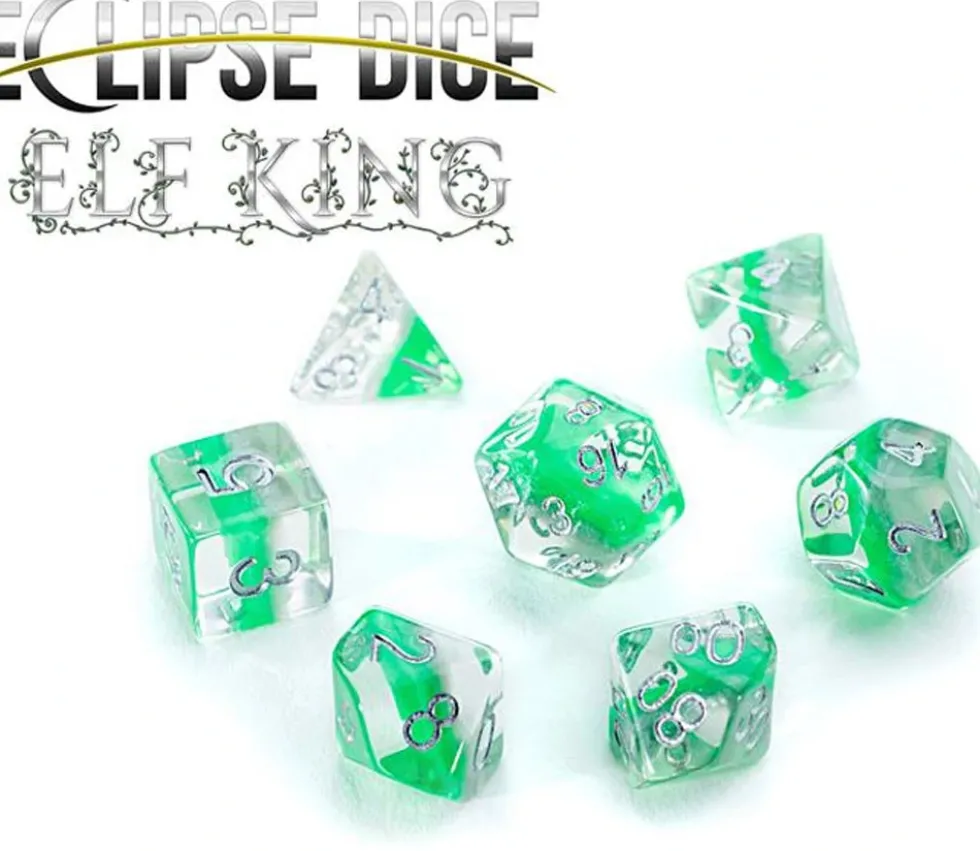 Set de 7 dés multifaces Eclipse vert