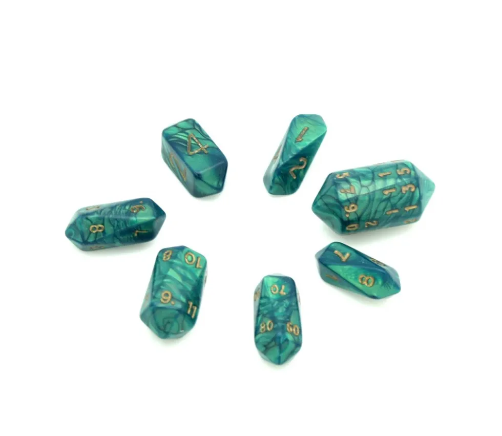 Set 7 dés baril multi-faces barrel nacrés