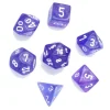 Set 7 dés multifaces Borealis VIOLET pailleté avec chiffres blancs