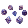Set 7 dés multi-faces Fusion bleu et violet clair