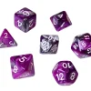 Set 7 dés multi-faces Fusion violet et argenté