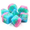 Set 7 dés multi-faces multicolores pastels sakura matcha