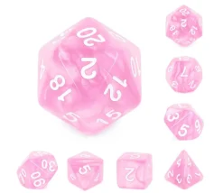 Set 7 dés multi-faces rose nacré