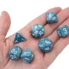 Set 7 dés multi-faces Speckled Sea effet granit bleu Chessex