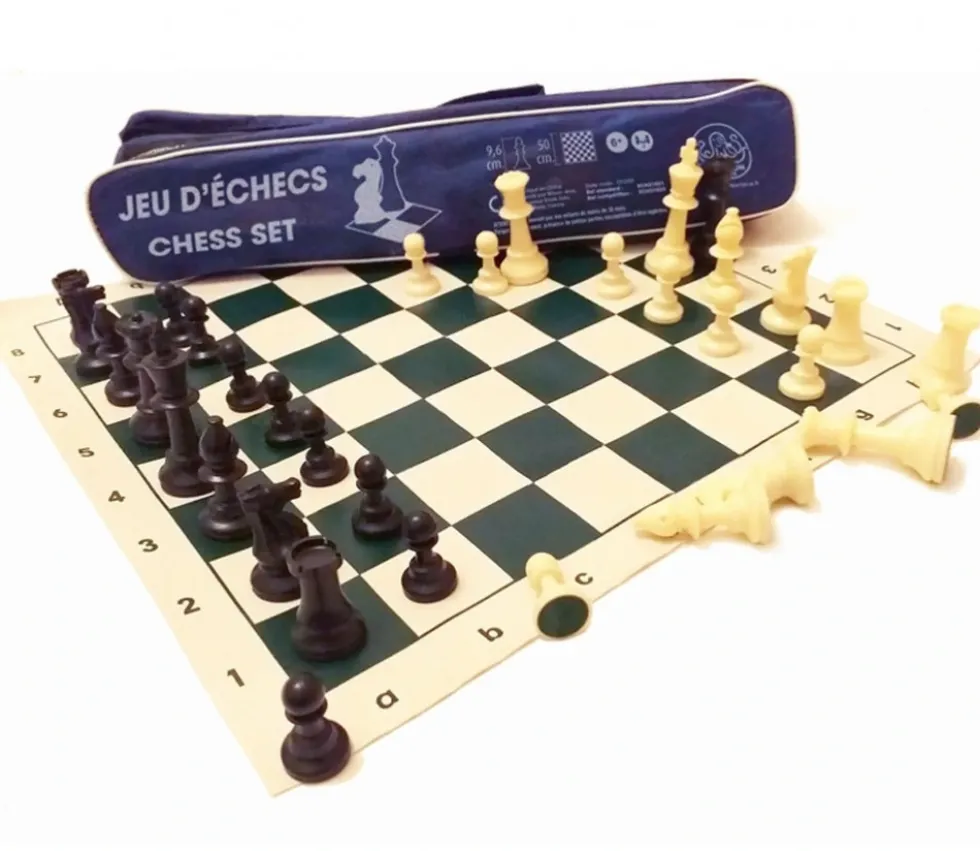 Set Jeu Echec 5 compétition : 34 pions lestés + échiquier 50 cm + sac