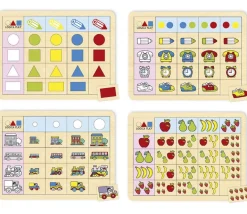 Set 4 plateaux de logique en bois - Jeux éducatifs