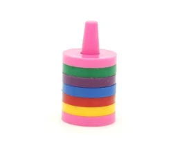 6 Socles avec 36 anneaux jetons troués