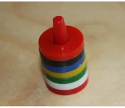 6 Socles avec 36 anneaux jetons troués