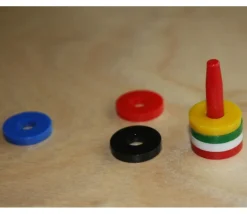 6 Socles avec 36 anneaux jetons troués