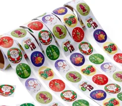 100 stickers décor Noël ronds de 3.8 cm