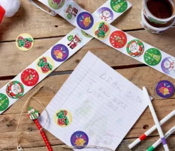 100 stickers décor Noël ronds de 3.8 cm