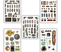 100 Stickers repositionnables décorations plateaux de jeux Battle Mat
