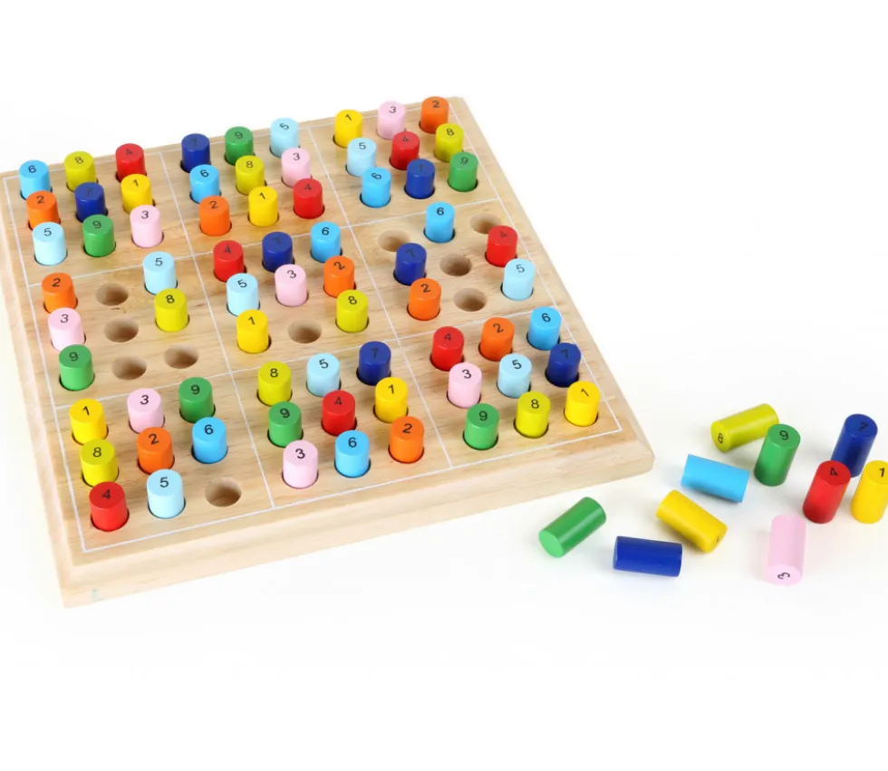 Sudoku en bois couleurs et chiffres