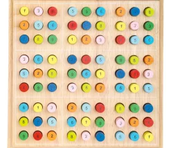 Sudoku en bois couleurs et chiffres