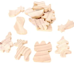 12 sujets de Noël en bois naturel à décorer