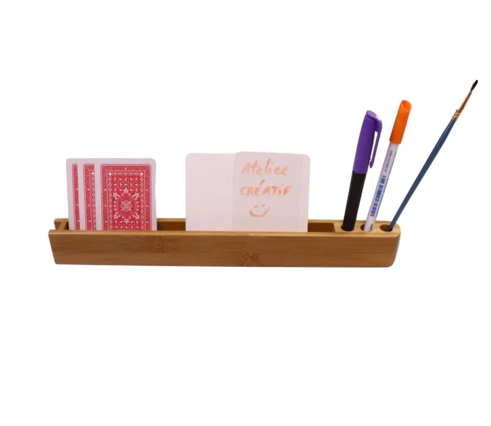 Support de cartes et accessoires en bambou