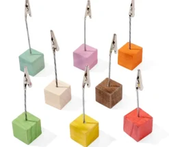 18 Supports cubes avec clip - porte cartes et photos