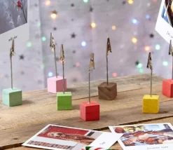 18 Supports cubes avec clip - porte cartes et photos