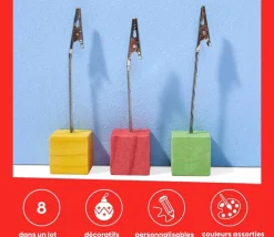 18 Supports cubes avec clip - porte cartes et photos