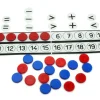 Tableau de calcul de 1 à 20 + 32 jetons bicolores signes mathématiques