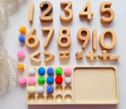 Tableau de calcul en bois Montessori + chiffres opérations mathématiques