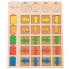 Tableau de logique en bois couleurs et orientation - Jeu éducatif