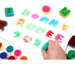 26 tampons lettres alphabet en éponge 4/5 cm