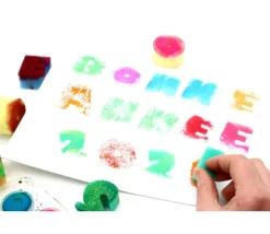 26 tampons lettres alphabet en éponge 4/5 cm