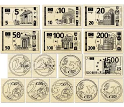 Tampons monnaie euros : pièces et billets