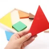 Tangram bois multicolore 16.5 cm cadre puzzle. Fabrication Jura