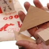 Tangram carré puzzle en bois naturel