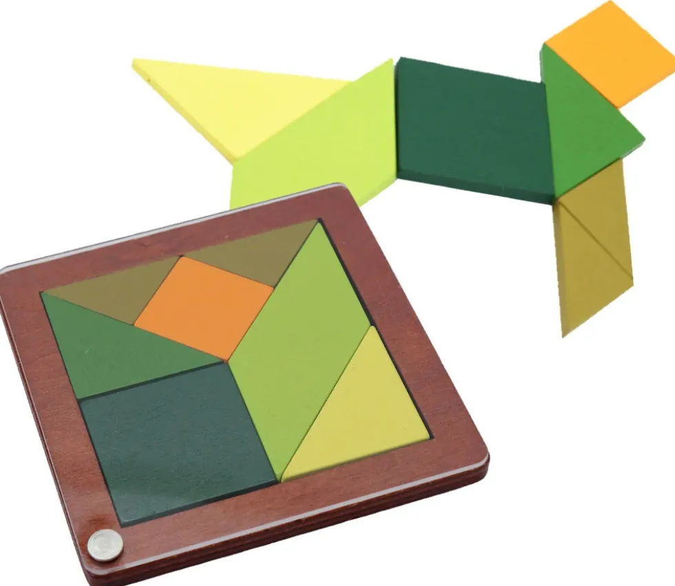 Tangram coloré avec sous-verre