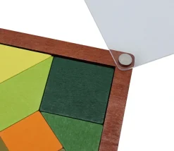 Tangram coloré avec sous-verre