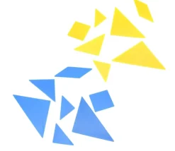 4 tangrams en re-plastique coloré 9.8 x 9.8 cm
