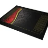 Tapis Belote 100 X 60 cm noir rouge et or grille Points joueurs