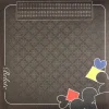Tapis cartes Belote 60 X 60 cm noir grille points avec déco pique