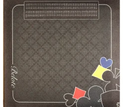 Tapis cartes Belote 60 X 60 cm noir grille points avec déco pique