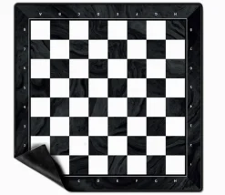 Tapis échec néoprène 50 cm noir/blanc échiquier