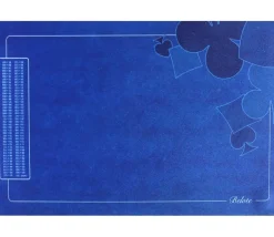 Tapis de cartes Belote 40 X 60 cm bleu grille Points joueurs - déco pique