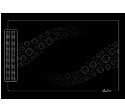 Tapis de cartes Belote 40 x 60 cm grille point 4 joueurs noir